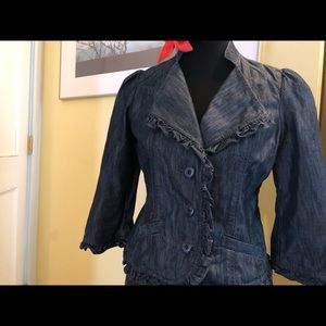 Anthropologie Cidra cropped denim jacket